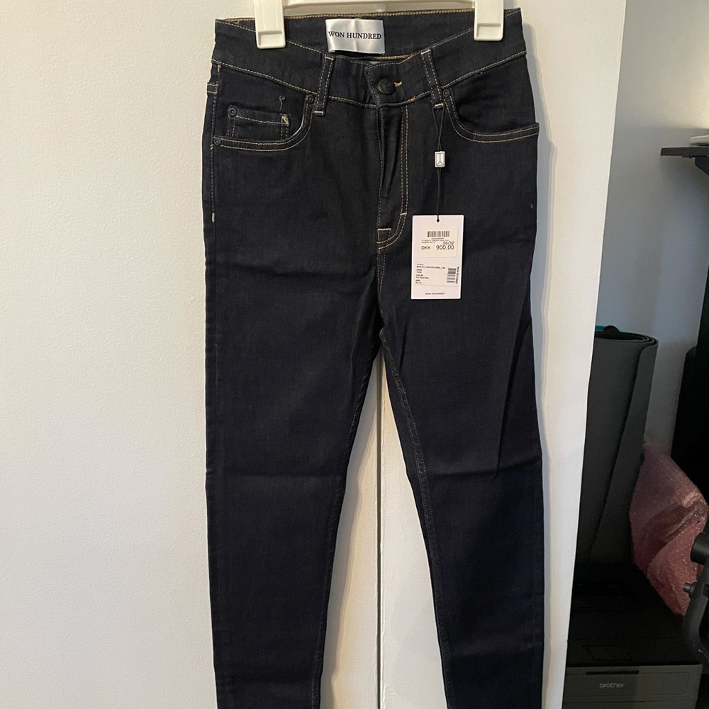 NWT Won Hundred dark skinny jeans size 26